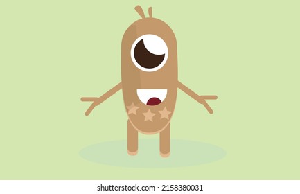 monster cartoon character flat design creature