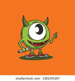 Monster Cartoon Character Vector Icon