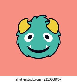 Monster cartoon characters, Flat design style