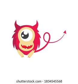 Monster cartoon devil character illustration vector design