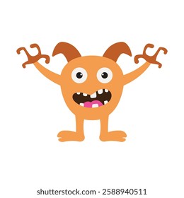 Monster cartoon devil character illustration vector design