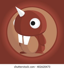Monster Cartoon Horned-Beaver