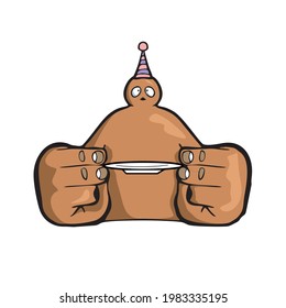 Monster cartoon illustration on white background Vector illustration