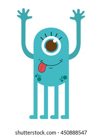 monster cartoon isolated icon design, vector illustration  graphic 