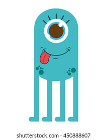 monster cartoon isolated icon design, vector illustration  graphic 