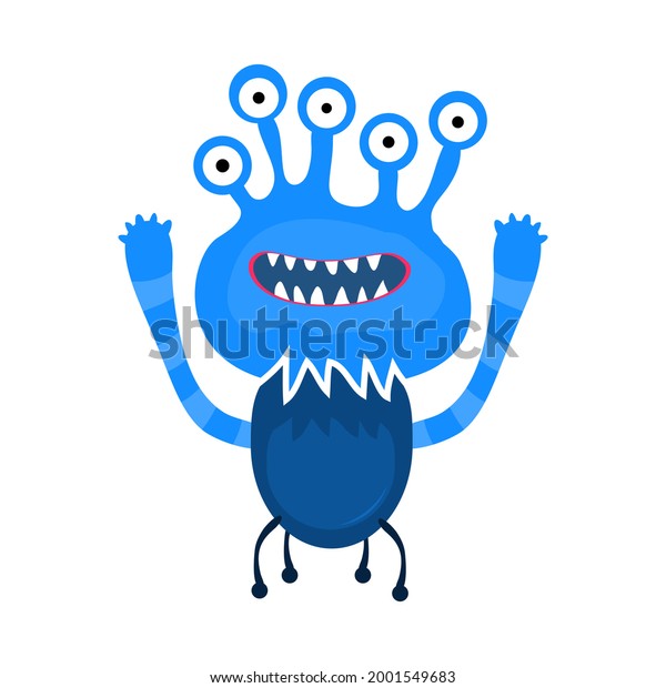 Monster Cartoon Many Eyescartoon Vectoralien Monster Stock Vector ...