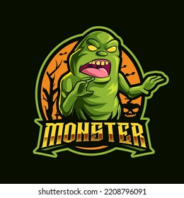 Monster Cartoon Mascot Logo Illustration