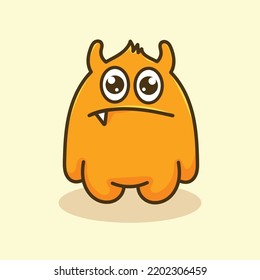 Monster Cartoon Mascot Vector Design Flat Cute Smile Expression