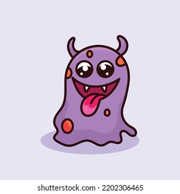 Monster Cartoon Mascot Vector Design Flat Cute Smile Expression