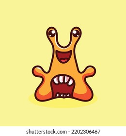 Monster Cartoon Mascot Vector Design Flat Cute Smile Expression