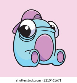 Monster Cartoon Mascot Vector Design Flat Cute Smile Expression