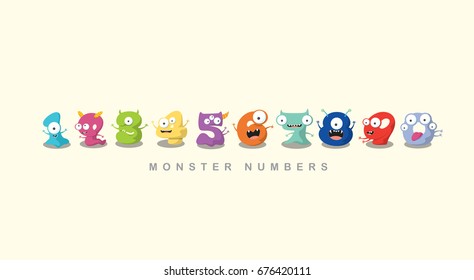 Números de caricatura de monstruo