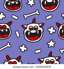 Monster cartoon pattern design illustration