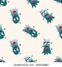 monster cartoon , cartoon seamless pattern background