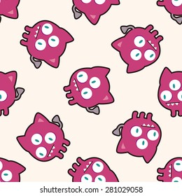 monster cartoon , cartoon seamless pattern background