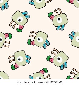 monster cartoon , cartoon seamless pattern background