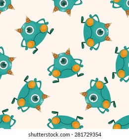 monster cartoon , cartoon seamless pattern background