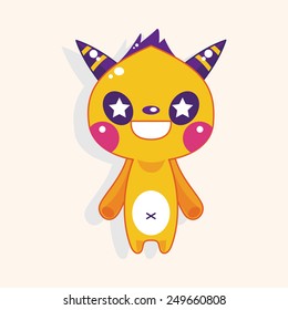 monster cartoon theme elements vecotr,eps