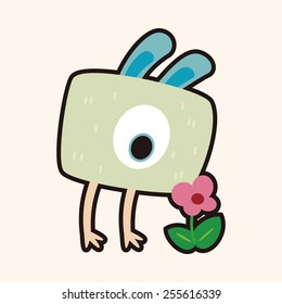 monster cartoon theme elements vector,eps