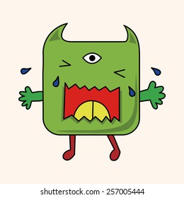 monster cartoon theme elements vector,eps