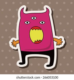 monster cartoon theme elements vector,eps