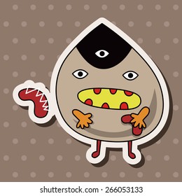 monster cartoon theme elements vector,eps