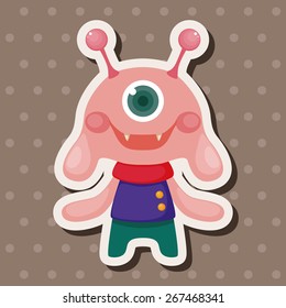 monster cartoon theme elements vector,eps