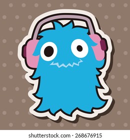 monster cartoon theme elements vector,eps