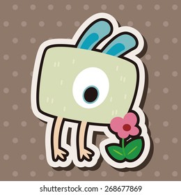 monster cartoon theme elements vector,eps