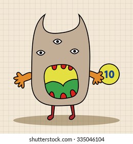 monster cartoon theme elements vector,eps