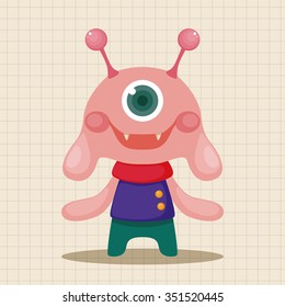 monster cartoon theme elements vector,eps
