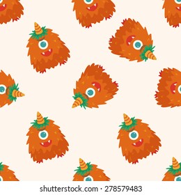 monster cartoon vector, cartoon seamless pattern background