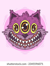 Monster cat hand drawn illustration vector designs