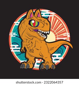 monster cat illustration with japanese style for kaijune event, notebook, logo