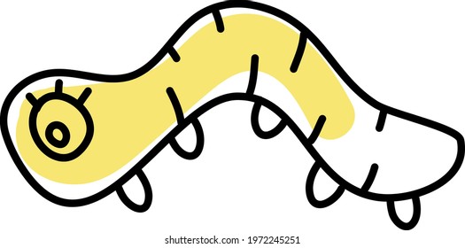 Monster catepillar, icon illustration, vector on white background