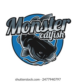 Monster catfish fishing vector design