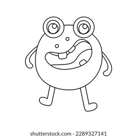 Monster Character Black and White Vector Illustration Coloring Book for Kids
