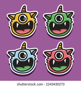 Monster character cartoon design illustration