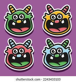 Monster character cartoon design illustration