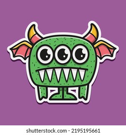 Monster character cartoon illustration design