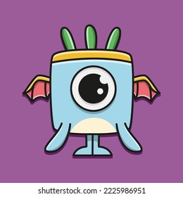 Monster character cartoon illustration design