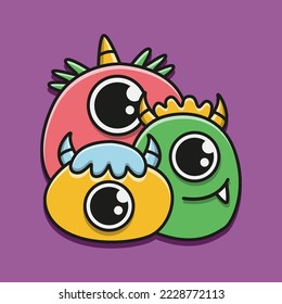 Monster character cartoon illustration design