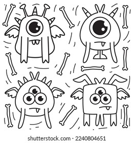 Monster character cartoon illustration design