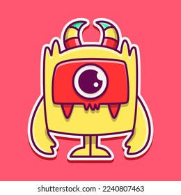 Monster character cartoon illustration design