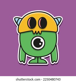 Monster character cartoon illustration design