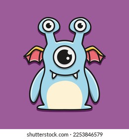 Monster character cartoon illustration design