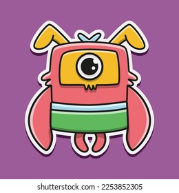 Monster character cartoon illustration design