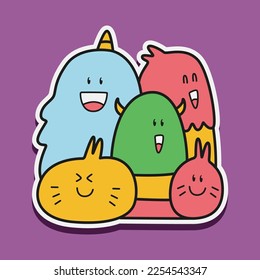 Monster character cartoon illustration design