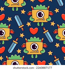 Monster character cartoon illustration pattern design