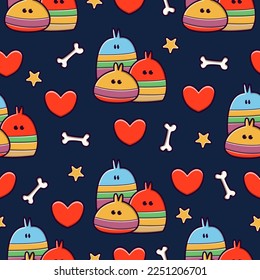 Monster character cartoon pattern design illustration